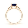 thumbnail image 2 of ANGARA Natural 1.55 ct Blue Sapphire Ring with Diamond Accents in 14K Rose Gold for Women (Size-8x6mm) | September Birthstone, Anniversary, Jewelry Gift for Women | Natural Sapphire Ring, 2 of 8
