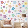 thumbnail image 5 of 12 Hojas De Pegatinas De Pared De Flores, Lindas Y Coloridas Pegatinas De Pared Florales, Pegatinas De Vinilo Para Despegar Y Pegar, Pegatinas De Pared Y2K Preppy Hippie, Decoración Estética Para Niña, 5 of 5