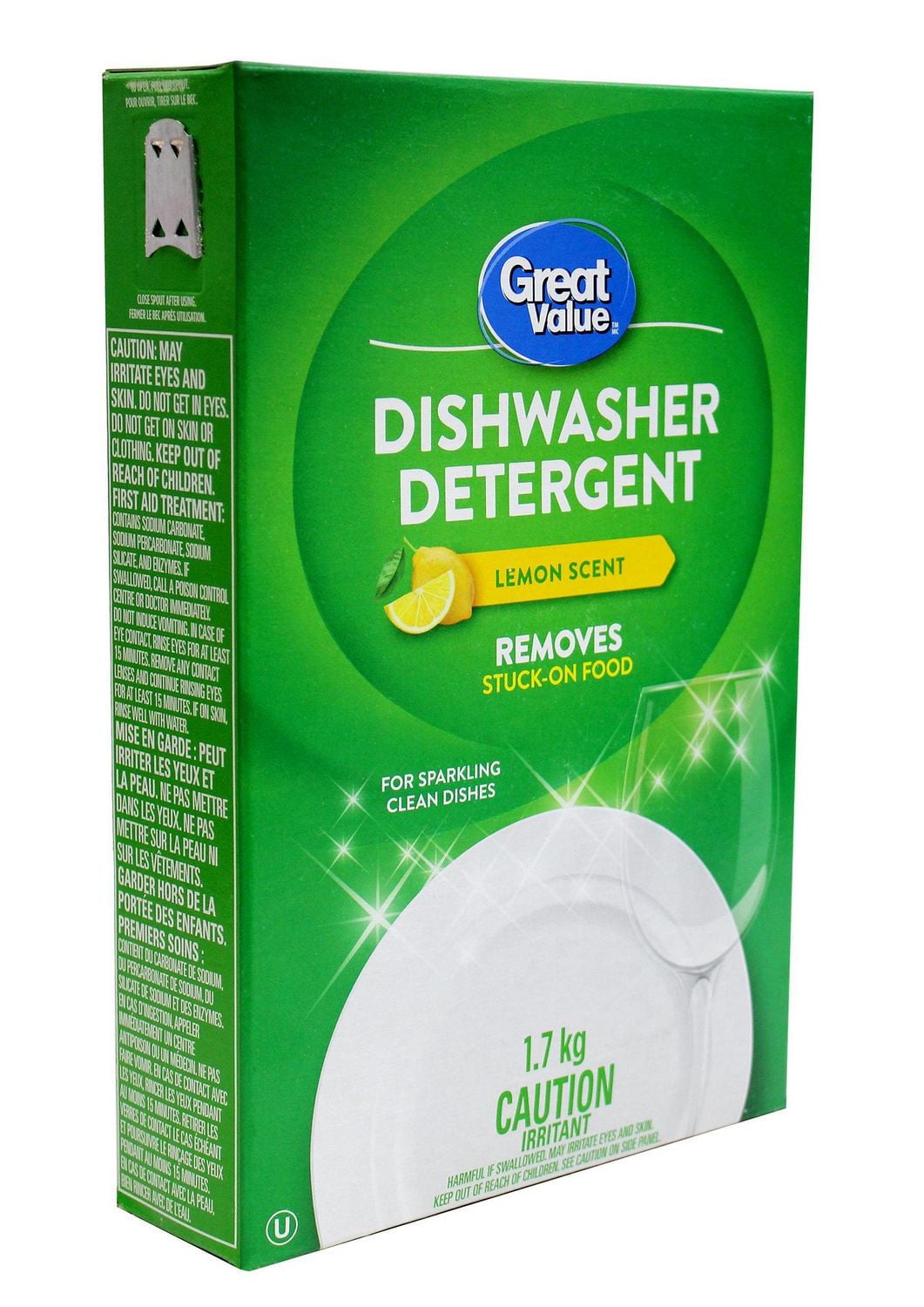 Great Value Lemon Scent Dishwasher Detergent, 1.7 kg, Lemon Scent