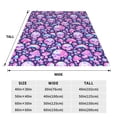 thumbnail image 3 of Honeii Skull Rainbow Mushroom Print Fleece Blanket - Throw Blanket for Bed, Sofa, Couch, Camping, and Travel , Microplush Ultra Soft Warm Blanket-50"x40", 3 of 7