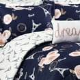 thumbnail image 4 of Lush Decor Vintage Paris Rose Butterfly Script Floral Polyester Reversible Comforter, Twin/Twin-XL, Black, 5-Pc Set, 4 of 10