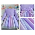 Hifoo Baby Girls Long Sleeve Bow Dress 2025 Autumn New Little Girls