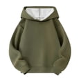 thumbnail image 5 of Domzest Boys & Girls Plain Hoodies Casual Long Sleeve Loose Fit Hooded Sweatshirt 2026 Trendy Basic Pullover Sweatshirts Army Green 150 Age:11-12Y, 5 of 6