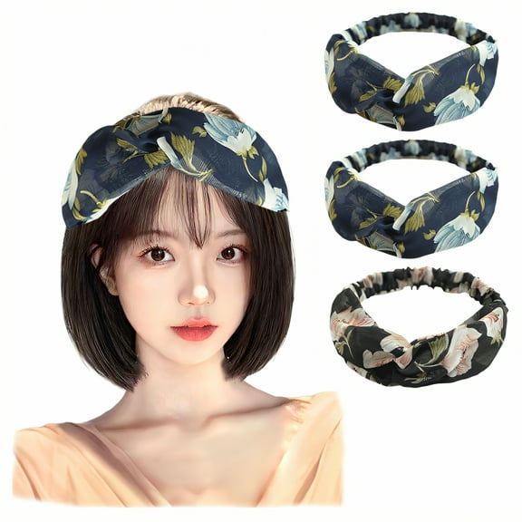 TELOLY 3Pcs Headbands for Women,Cloth Running Headband,Headwraps for Black Women,Mixing1