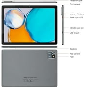 AEEZO 10 Inch Android 13 Tablet, 6GB RAM 64GB ROM, 5000mAh, 1280x800 HD Touch Screen, 5MP+8MP Dual Camera, WiFi, Gray
