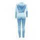 thumbnail image 3 of Gibobby Sudaderas de Forro Polar y Pantalones Conjunto de dos piezas de suéter con capucha informal para correr con cremallera de otoño e invierno para mujere(Azul,G), 3 of 5