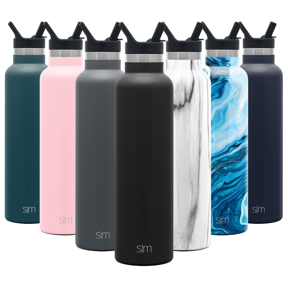 Simple Modern 24oz Ascent Water Bottle With Straw Lid Stainless Steel