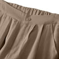 thumbnail image 4 of LLYwey Wide Leg Linen Pants For Women Ladies Women's Linen Leggings Summer Casual Pants Loose and with A Drape Like Cropped Pants Female Hiking Pants Long Pant Style H161 Khaki XXL, 4 of 6