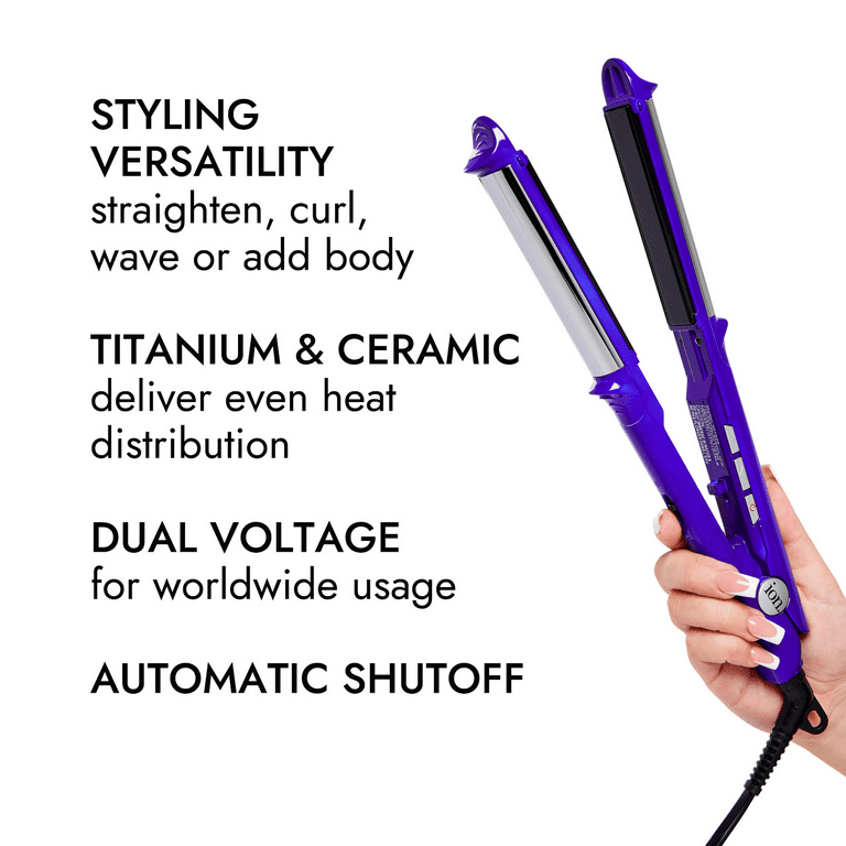 新品未使用Hair Iron Straight&Curl 200℃ Amazon.com : Ion Flat Iron Hair Straightener and Curler 2 in