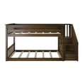 thumbnail image 4 of Max & Lily Solid Wood Twin over Twin Low Bunk Bed for Kids with Staircase, Walnut, 4 of 12