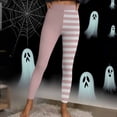 thumbnail image 4 of GERsome Womens Leggings Striped Footless Stretchy Tights Pants Workout Leggings Funny Graphic High Waist Party Leggings Size XL, 4 of 9
