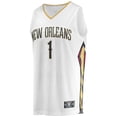 thumbnail image 2 of Men's Fanatics Zion Williamson White New Orleans Pelicans Replica Fast Break Jersey - Association Edition, 2 of 3