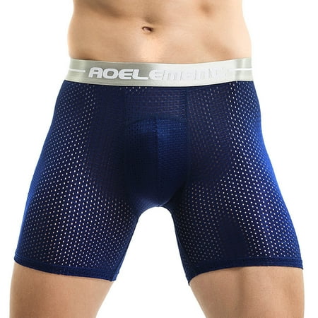 

eczipvz Mens Boxer Briefs Men s Underwear - Performance Boxer Briefs with Fly Pouch Blue