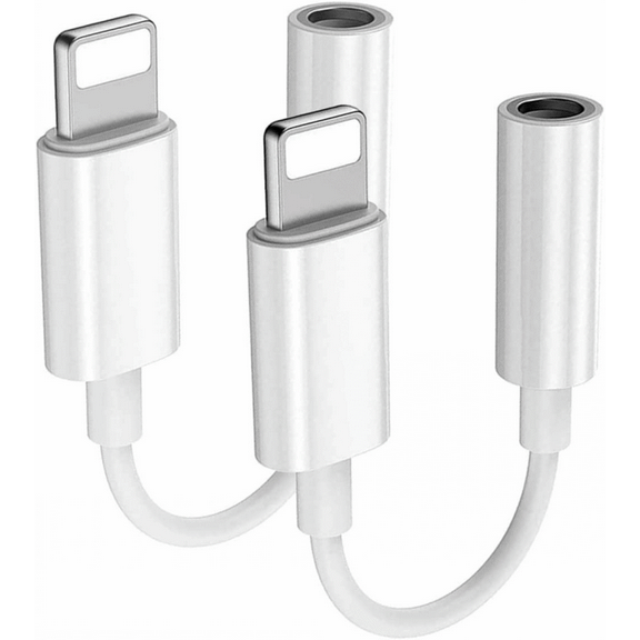 Lightning to 3.5mm Jack Headphone Adapter for iPhone,[2 Pack] iPhone 12 Aux Audio Dongle Cable Earbuds Headphone Converter Compatible with iPhone 12/12 Pro/11/11 Pro/SE/X/XR/XS/8/7