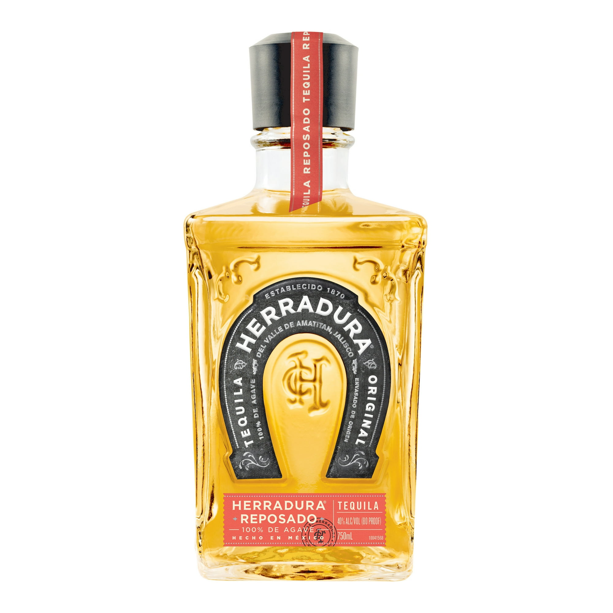 Herradura Reposado Tequila, 750 ml Glass Bottle, 80 Proof, Aged in Oak Barrels, Smooth Flavor with Vanilla & Cooked Agave Notes, 1 Bottle