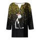 thumbnail image 5 of Puntoco Camiseta informal con cuello en V y botones con estampado navideño de moda para mujer, blusa holgada de manga 3/4, 5 of 5
