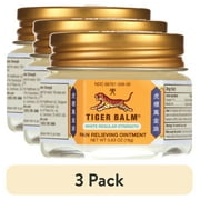 (3 pack) Tiger Balm Pain Relief Ointment, 0.63 oz Jar, Relief for Backaches, Strains, Sore Muscles
