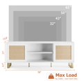 thumbnail image 6 of TV Stand for 65 Inch TV, Rattan Entertainment Center Modern TV Console Table White, 6 of 9