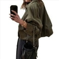 thumbnail image 1 of Chaqueta de Gamuza Sintética para Mujer, Abrigo Informal Holgado de Larga con Solapa y Estilo Urbano A . Verde M, 1 of 10