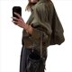 thumbnail image 1 of Chaqueta de Gamuza Sintética para Mujer, Abrigo Informal Holgado de Larga con Solapa y Estilo Urbano A . Verde L, 1 of 10