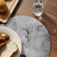 thumbnail image 3 of Grey Ombre Marble Round 13 Inch Placemats Set of 4, Gray Marble Crack Abstract Modern HeatResistant Non Slip Place Mats for Dining Table, Wipeable Braided Kitchen Table Mats for Housewarming, 3 of 9