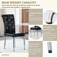 thumbnail image 3 of TesNus Dining Chair Set, Black Faux Leather Crystal Tufted High Back with Chrome Metal Legs, Set of 2 for Dining Room, 3 of 9