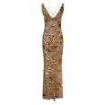 thumbnail image 3 of Vestido Largo Atractivo Vestido playero de malla con abertura en la espalda Ygjytge para Mujer Marrón T XS, 3 of 8