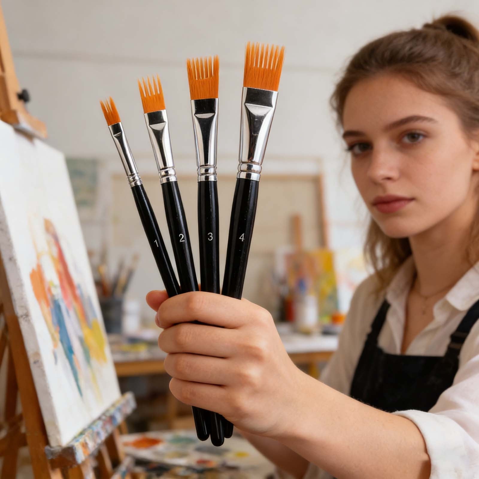 Comb Artist Brush Set, Rake Brushes for Painting with Wood Handle, Paintbrush for Acrylic Paint, Textured Art Paintbrush Set for Greeting Cards and Crafts 24 Pcs