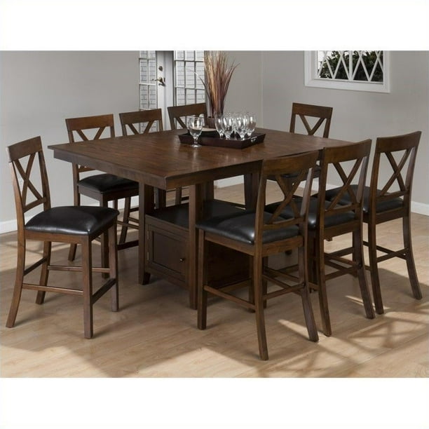 Jofran 9 Piece Counter Height Dining Set In Olsen Oak Walmart Com Walmart Com