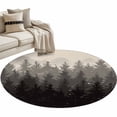 thumbnail image 2 of Round Area Rug 4ft,Forest Tree Gradient Black Shadow Washable Carpet Non-Slip Runner Accent Rugs Indoor Floor Mat for Bedroom Living Room Decor,Ombre Retro Linen, 2 of 9