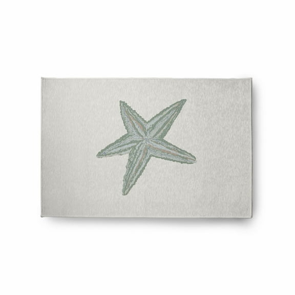 E by Design Starfish Nautical Indoor/Outdoor Rug - Sage - 2 x 3 ft.