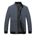 thumbnail image 4 of Ceisia Men's Stand Collar Casual Windbreaker Jacket, Navy & Black, Lightweight Outerwear for Daily Wear, 4 of 6