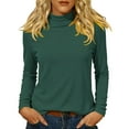 thumbnail image 6 of Mock Neck Tops Thermal Baselayer Shirt Derong Soft Warm Turtleneck Thermal Fleece Lined Base Layer Tops Basic Solid Undershirts 2026 Fashion Thermal Long Sleeve Tops for Women Blackish Green L, 6 of 7