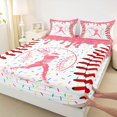 thumbnail image 5 of Erosebridal Pink Dripping Baseball Stitch & Batter Silhouette Graphic Full Size Sheets 4-Piece, Baseball Graphic Bed Sheets for Girls Kids,Lightweight Room Decor, 5 of 5