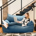 thumbnail image 4 of Big Joe Imperial Fufton Foam Filled Bean Bag Sofa with Removable Cover, Pacific Blue Union, Durable Woven Polyester, 5 feet Giant, 4 of 7