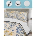 thumbnail image 4 of Quilts Twin XL Size, Garden Flora Illustrations Soft Comforter Bedding Set for Bed, Blue Yellow Flowers Lightweight Quilted Bedspread with Pillow Cover(2 Pieces) for All Season, 68x98 Inch, 4 of 6