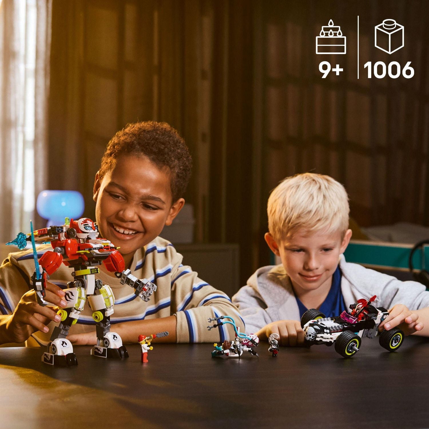 LEGO DREAMZzz Cooper's Tiger Mech & Zero's Hot Rod Car Toy - Building Robot Toy for Kids, Boys and Girls, Ages 9+ - Building Kit for Pretend Play - Gift Idea for Birthdays - 71497