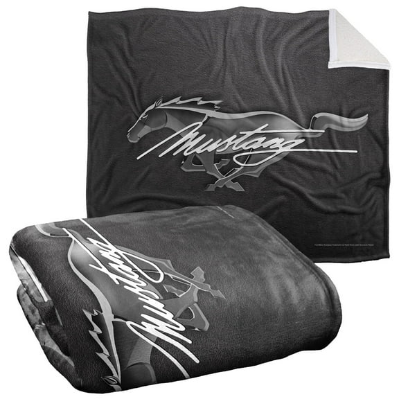 Ford Mustang Blanket, 50"x60", Mustang Logo Silky Touch Sherpa Back Super Soft Throw Blanket