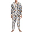thumbnail image 3 of Picia Pirate Skull And Anchor Pattern Men’s Long-Sleeve Sleepwear Set - Soft 2-Piece Loungewear with Pockets, Comfy PJs for Relaxing Nights-XX-Large, 3 of 7