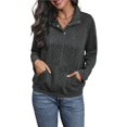 thumbnail image 1 of Sudadera de Larga para Mujer, Color Liso, con Solapa Holgada, Informal, de Moda, para y Otoño Gris Oscuro XL, 1 of 10