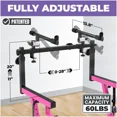thumbnail image 6 of Liquid Stands Dual Piano Keyboard Stand with 2nd Tier - Z Style Adjustable and Portable 2 Tier Heavy Duty Music Stand for Synths and Electric Digital Keyboards - Fits 54 61 88 Key Pianos, 6 of 8