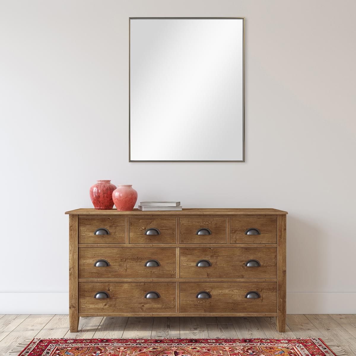 Hometrends miroir Moderna,  Champagne brossé, Miroir décoratif, 16x20 po