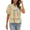 Beige, variant on SOMER Womens Sweet Short Sleeve Summer Babydoll Top V Neck Lantern Sleeve Loose Fit Peplum Blouse Cute Color Trim Shirt