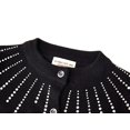 thumbnail image 5 of ibuvkizy Girls Sweaters!Girls Cardigan Girls Rhinestone Knitted Cotton Cardigan Sweater Long Sleeve Button Up Sweatshirt Jacket Toddler Girl Fall Outfits Black,7 Years, 5 of 9