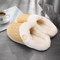 thumbnail image 3 of Htwon Fuzzy Slippers Memory Foam Slippers Slip On Indoor House Slippers Warm Shoes, 3 of 36