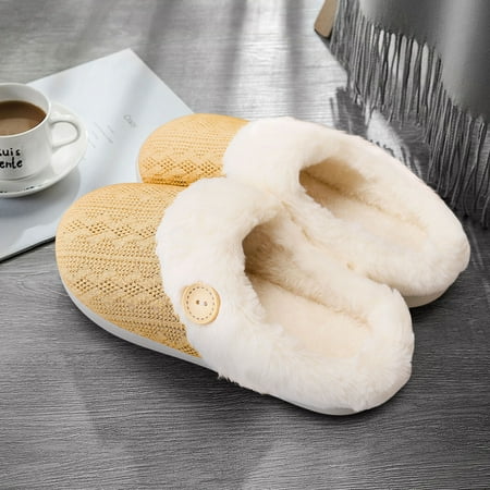 

Liwarace Fuzzy Slippers Memory Foam Slippers Slip On Indoor House Slippers Warm Shoes