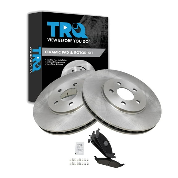 TRQ Front Brake Pad & Rotor Kit Brake Pads Brake Rotor Ceramic Fits Select 1995-2000 Chrysler Cirrus Dodge Stratus 1996-2000 Plymouth Breeze