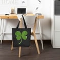 thumbnail image 6 of COMIO Initial Canvas Tote Bag for Women Four Leaf Clover Heart Tee 2 Pcs Canvas Tote Bags Cute Aesthetic Tote Bags with Zipper Black, 6 of 8