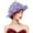 Purple #3, variant on Women's Elegant Faux Linen Tea Party Hat-Wide Sun Protection-Lightweight & Comfortable-11.81"-Black/White/Wine/Purple/Gray/Watermelon Red