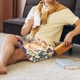thumbnail image 3 of Wukai Floral With Birds And Fantasy Flowers Men’s Short Pajama Pants With Pockets Soft Sleep Pj Shorts for Men-, 3 of 6
